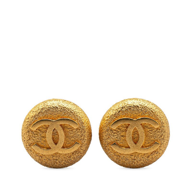 Chanel Vintage Coco Mark Earrings Gold