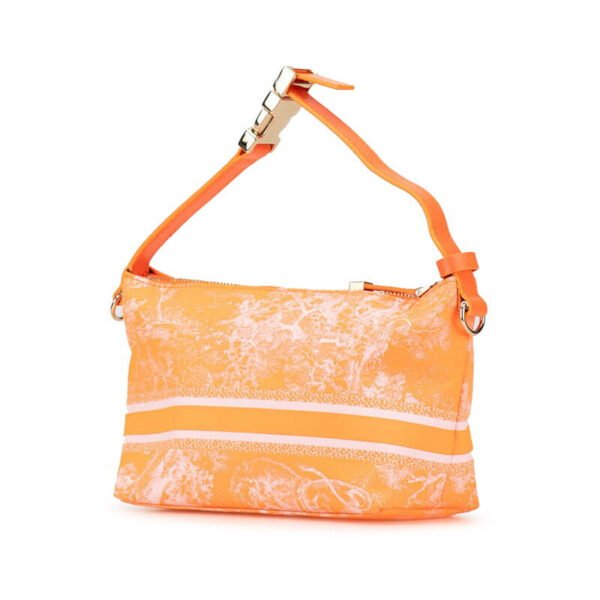Dior Medium Nomad Pouch Handbag Orange Nylon Leather - Image 2