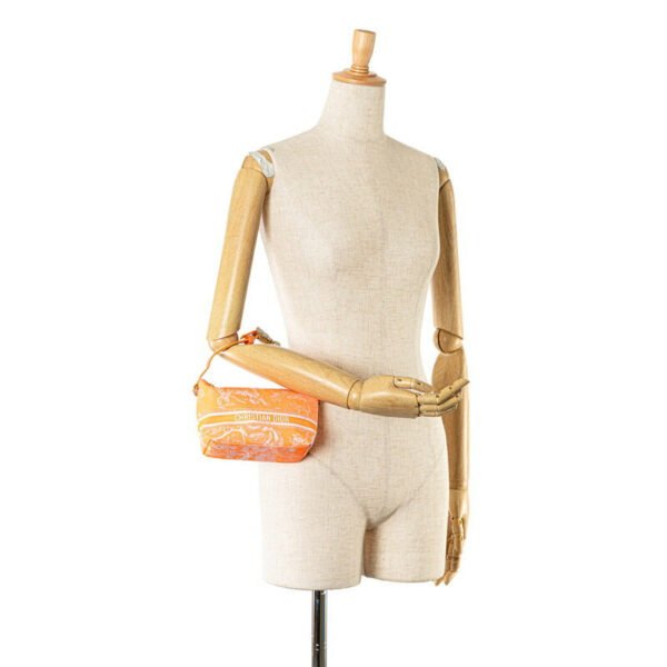 Dior Medium Nomad Pouch Handbag Orange Nylon Leather - Image 7