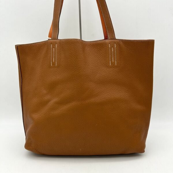 Pre-owned HERMES Taurillon Clemence Double Sens 36 Reversible Tote Orange Gold  LA3537 - Image 2