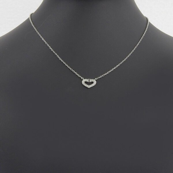 Cartier C Heart Necklace K18 White Gold Diamond - Image 2