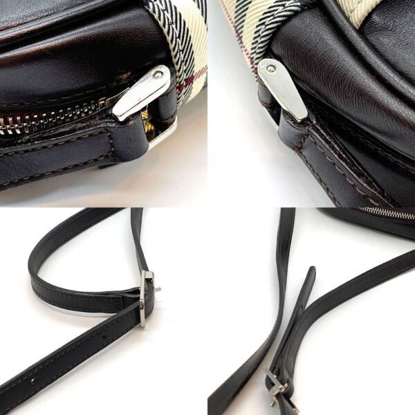 Burberry Nova Check Canvas Leather Crossbody Bag - Image 5