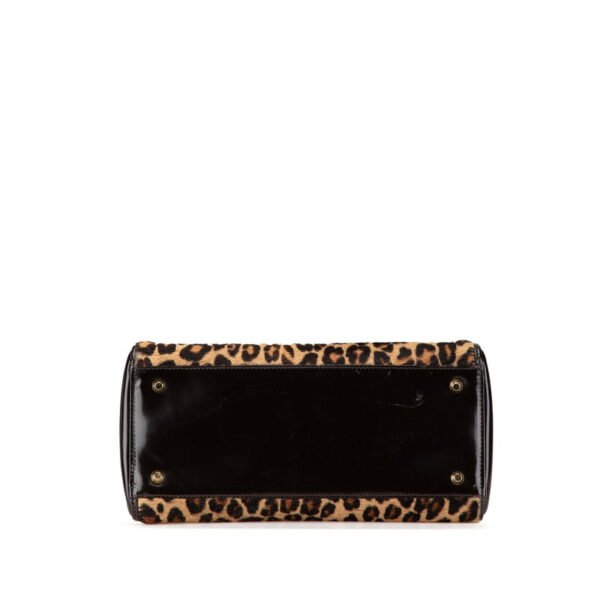 Dior Leopard Lady Dior 2WAY Handbag Brown Beige - Image 3