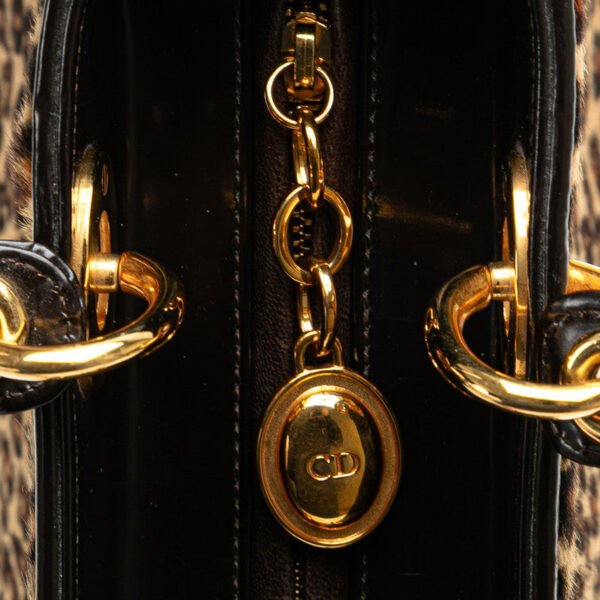 Dior Leopard Lady Dior 2WAY Handbag Brown Beige - Image 9