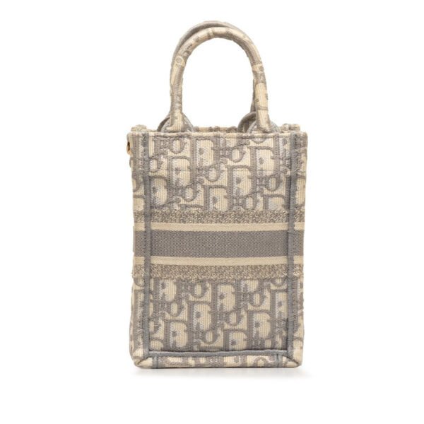 Dior Oblique Book Tote Mini Vertical Bag Cotton Handbag - Image 4