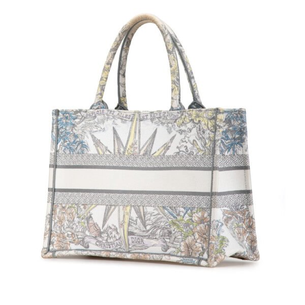 Dior Book Tote Bag Jacquard White Multicolor - Image 2