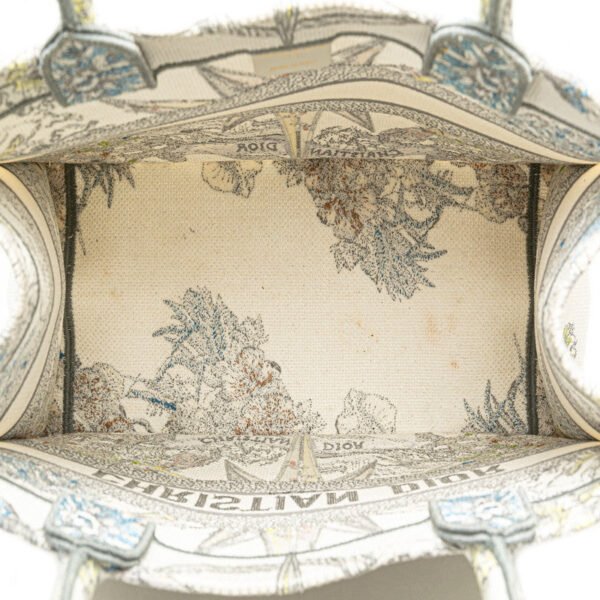 Dior Book Tote Bag Jacquard White Multicolor - Image 6