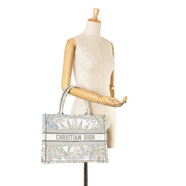 Dior Book Tote Bag Jacquard White Multicolor - Image 9