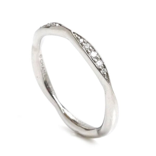 Chanel Platinum Diamond Camellia Ring - Image 2