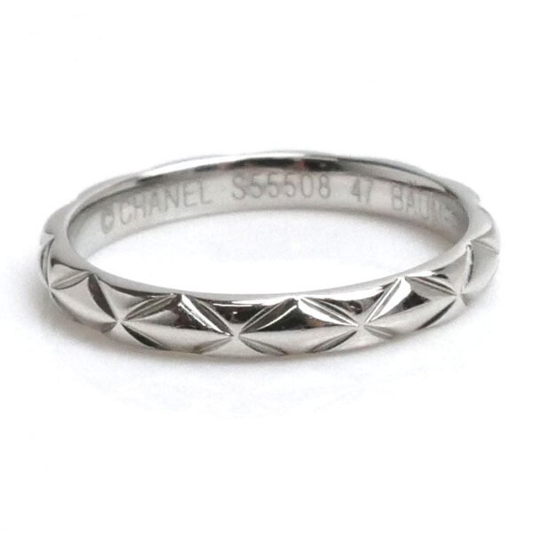 Chanel Pt950 Platinum Matelassé Ring - Image 3