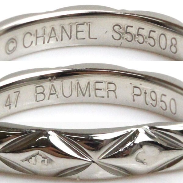 Chanel Pt950 Platinum Matelassé Ring - Image 4