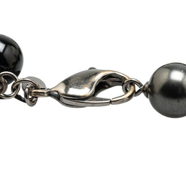 Chanel Coco Mark Bracelet Silver Black Metal - Image 3