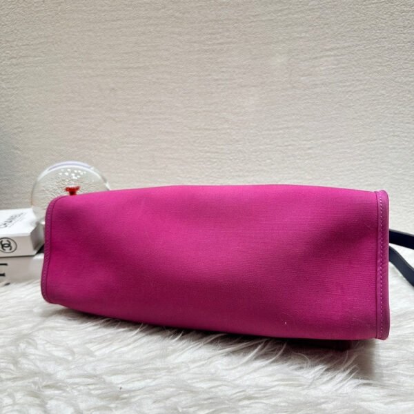Preloved Hermès Herbag Two-Tone Pink & Blue Canvas Satchel/Top Handle - Image 3