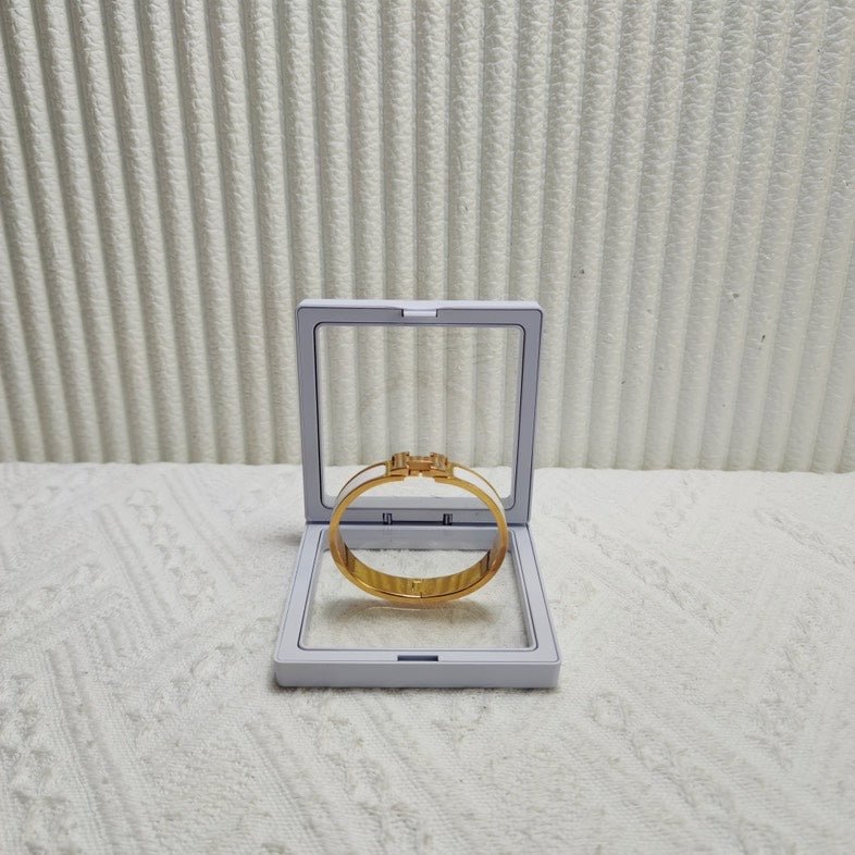 Hermes Clic Clac H White Enamel Bangle Bracelet - Image 4