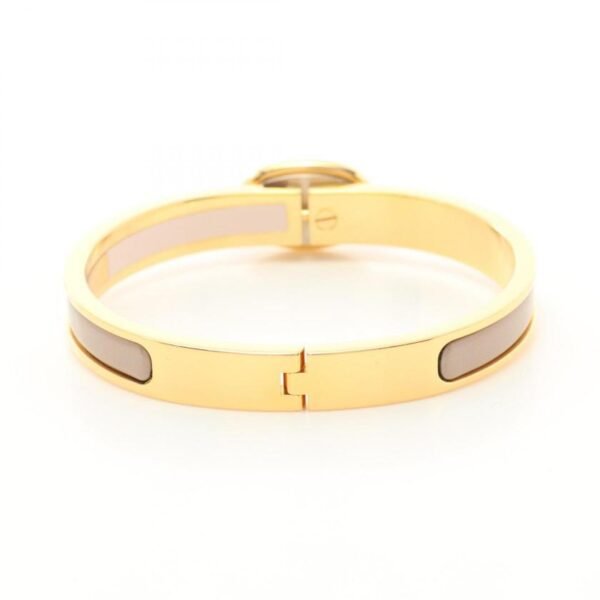Pre-loved HERMES Mini Click Chaîne d'Ancre Beige Marfa Bangle GP Enamel Gold - Image 6