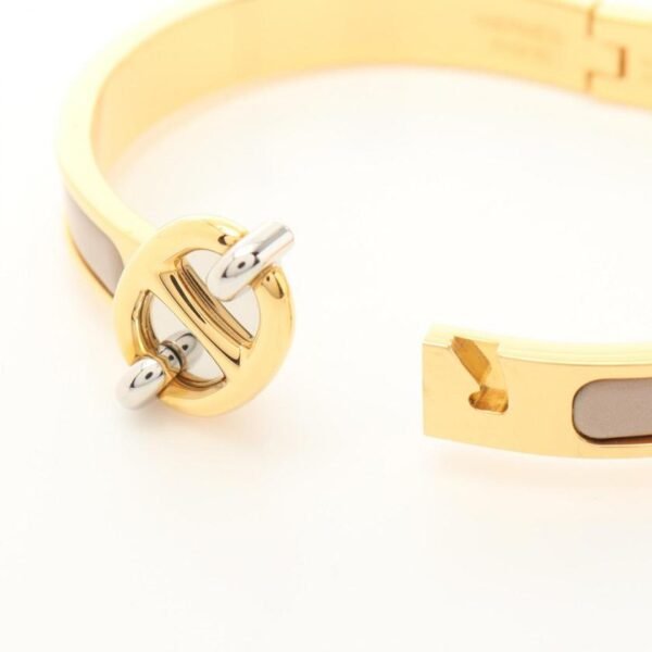 Pre-loved HERMES Mini Click Chaîne d'Ancre Beige Marfa Bangle GP Enamel Gold - Image 3
