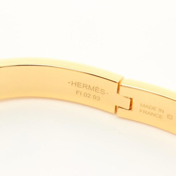 Pre-loved HERMES Mini Click Chaîne d'Ancre Beige Marfa Bangle GP Enamel Gold - Image 4