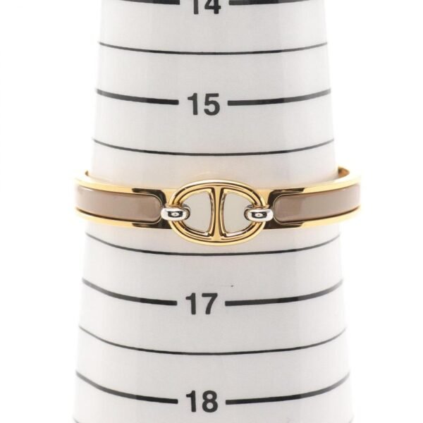 Pre-loved HERMES Mini Click Chaîne d'Ancre Beige Marfa Bangle GP Enamel Gold - Image 2