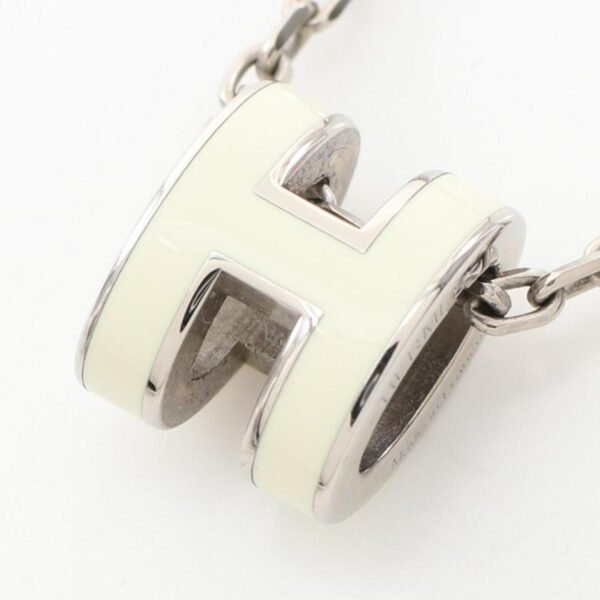 Hermes Mini Pop H Necklace Silver White Preloved Jewelry - Image 7