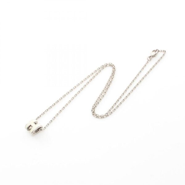 Hermes Mini Pop H Necklace Silver White Preloved Jewelry - Image 2