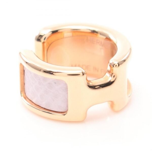 HERMES Olymp PM Earrings GP Veau Epsom Pink Gold Light Purple Earrings - Image 9