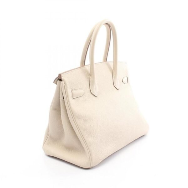Pre-loved HERMES Birkin 30 Light Beige Clemence Leather Gold Hardware Handbag - Image 8