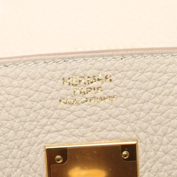 Pre-loved HERMES Birkin 30 Light Beige Clemence Leather Gold Hardware Handbag - Image 10