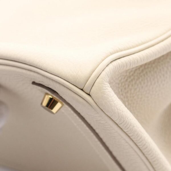 Pre-loved HERMES Birkin 30 Light Beige Clemence Leather Gold Hardware Handbag - Image 3