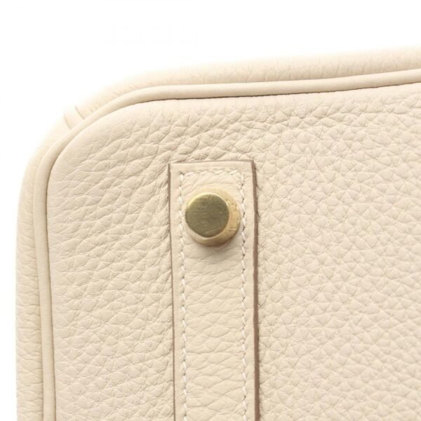 Pre-loved HERMES Birkin 30 Light Beige Clemence Leather Gold Hardware Handbag - Image 4
