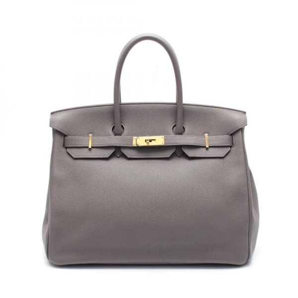 Pre-loved HERMES Birkin 35 Grimeyer Handbag Togo Gray Gold Hardware