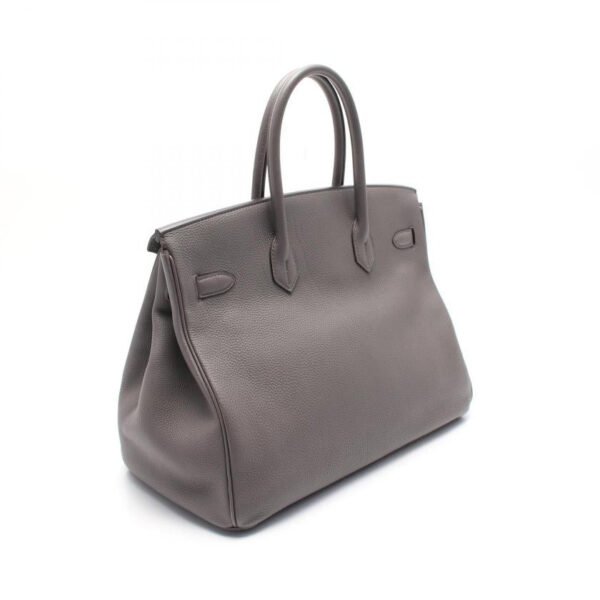 Pre-loved HERMES Birkin 35 Grimeyer Handbag Togo Gray Gold Hardware - Image 2