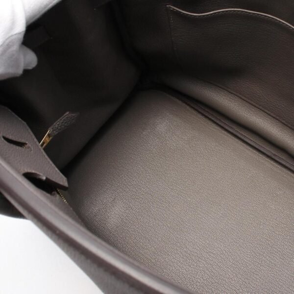 Pre-loved HERMES Birkin 35 Grimeyer Handbag Togo Gray Gold Hardware - Image 8
