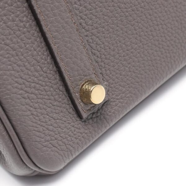 Pre-loved HERMES Birkin 35 Grimeyer Handbag Togo Gray Gold Hardware - Image 9