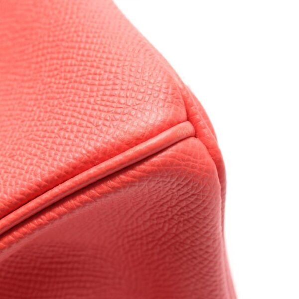 Pre-loved HERMES Birkin 30 Rouge Pivoine Handbag Coral Pink Silver Hardware - Image 3
