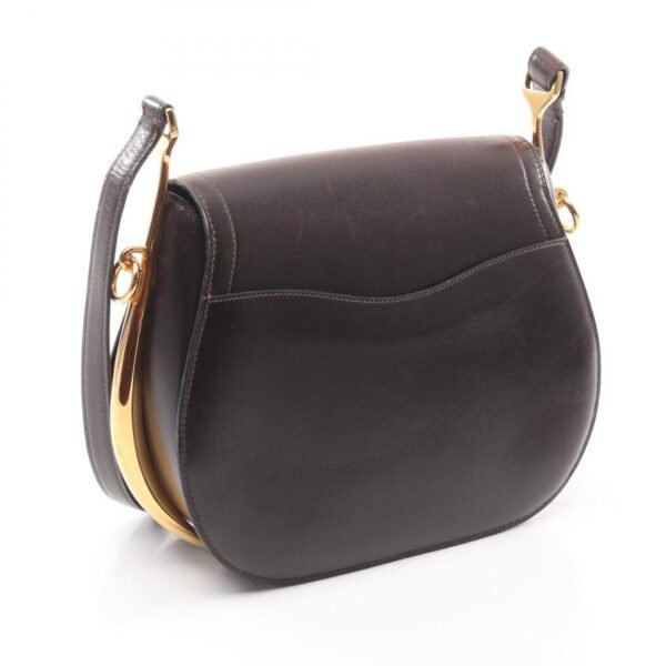 Pre-loved HERMES Passkey Ebene Shoulder Bag Dark Brown Gold Hardware - Image 2