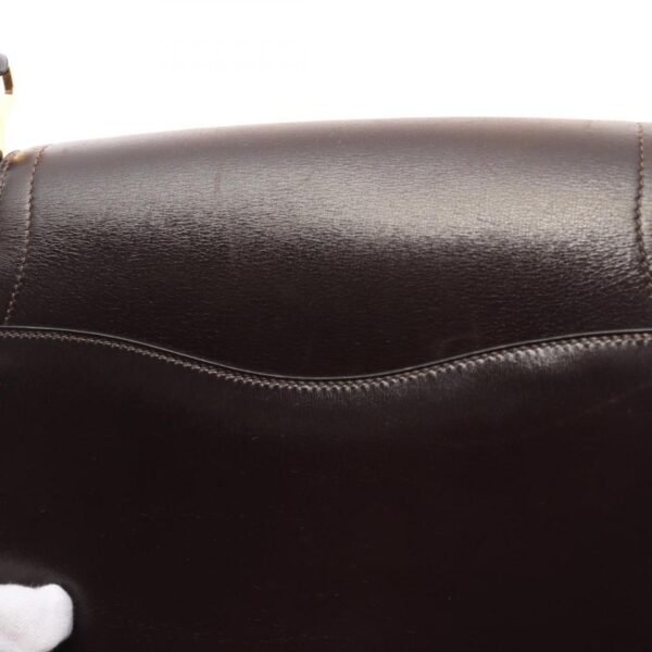 Pre-loved HERMES Passkey Ebene Shoulder Bag Dark Brown Gold Hardware - Image 7