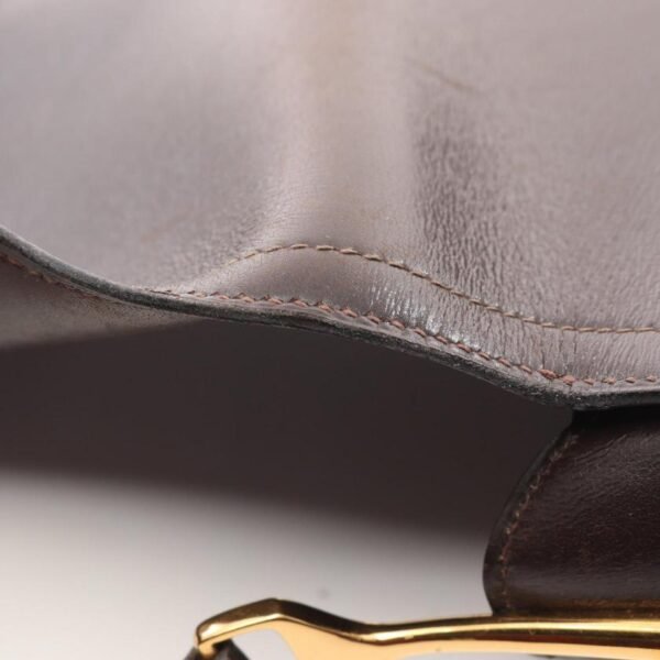 Pre-loved HERMES Passkey Ebene Shoulder Bag Dark Brown Gold Hardware - Image 10