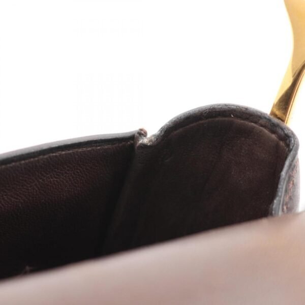 Pre-loved HERMES Passkey Ebene Shoulder Bag Dark Brown Gold Hardware - Image 11