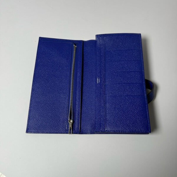 Hermes Kelly Long Wallet Blue Leather - Wallets - Image 3
