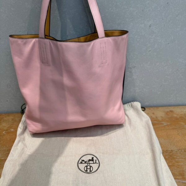 Pre-Loved Hermes Garden Party Pink Leather Tote Bag with Big Discount - Image 6