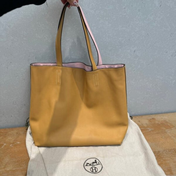 Pre-Loved Hermes Garden Party Pink Leather Tote Bag with Big Discount - Image 4
