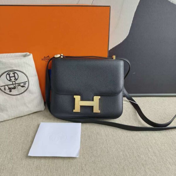 Preloved Hermès Constance 19 Epsom Leather Black Shoulder Bag C Stamp 2018