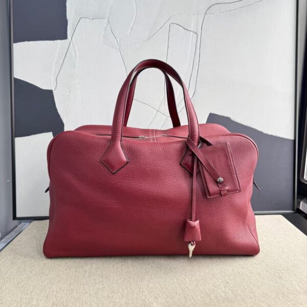 Hermès Victoria Tote Bag 40 Togo Leather Red Square L Stamp 2008