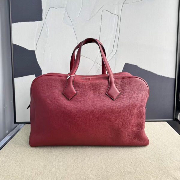 Hermès Victoria Tote Bag 40 Togo Leather Red Square L Stamp 2008 - Image 2
