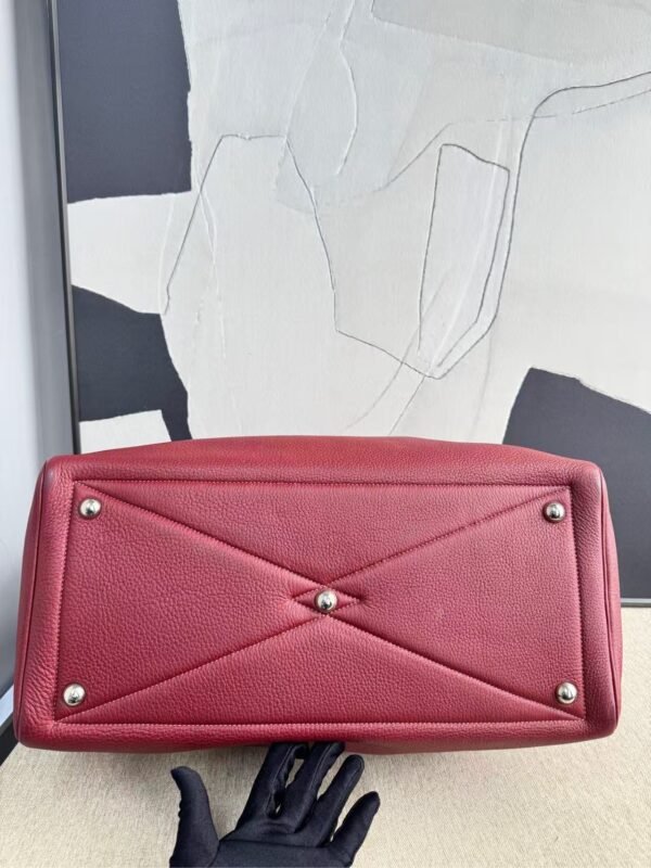 Hermès Victoria Tote Bag 40 Togo Leather Red Square L Stamp 2008 - Image 5