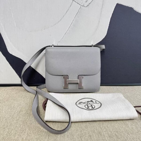 Hermès Constance 19 Epsom Leather Etain Crossbody Bag