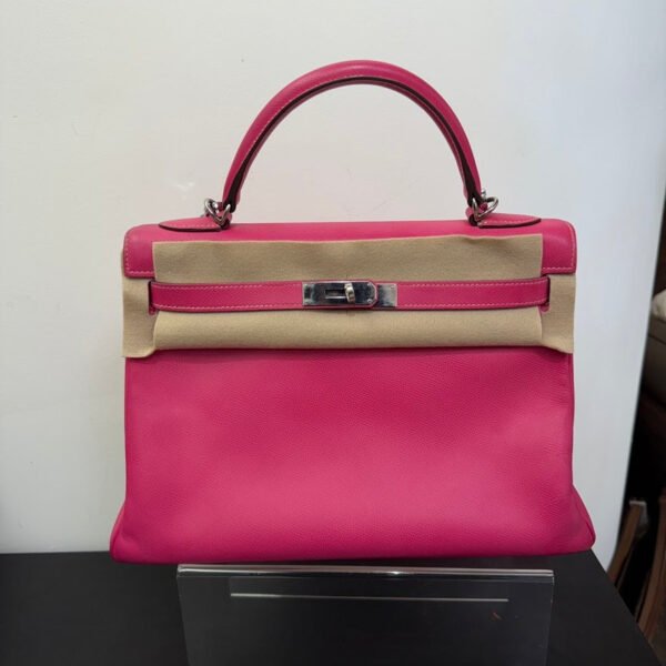 Hermès Kelly 32 Epsom Leather Bag Rose Shocking Top Handle