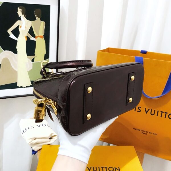 Preloved Louis Vuitton Alma BB Two-Way Bag in Amarante Vernis Leather - Image 3